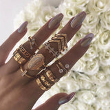 Bohemia Simple Design Geometric Finger Ring Sets For Women Snake Eye Stone Knuckle Rings Girls Fashion Jewelry daiiibabyyy