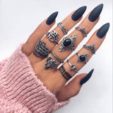 Bohemia Simple Design Geometric Finger Ring Sets For Women Snake Eye Stone Knuckle Rings Girls Fashion Jewelry daiiibabyyy