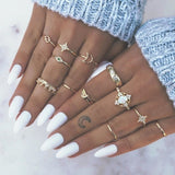 Bohemia Simple Design Geometric Finger Ring Sets For Women Snake Eye Stone Knuckle Rings Girls Fashion Jewelry daiiibabyyy