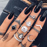 Bohemia Simple Design Geometric Finger Ring Sets For Women Snake Eye Stone Knuckle Rings Girls Fashion Jewelry daiiibabyyy