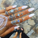 Bohemia Simple Design Geometric Finger Ring Sets For Women Snake Eye Stone Knuckle Rings Girls Fashion Jewelry daiiibabyyy