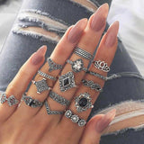 Bohemia Simple Design Geometric Finger Ring Sets For Women Snake Eye Stone Knuckle Rings Girls Fashion Jewelry daiiibabyyy