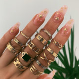 Bohemia Simple Design Geometric Finger Ring Sets For Women Snake Eye Stone Knuckle Rings Girls Fashion Jewelry daiiibabyyy