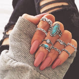 Bohemia Simple Design Geometric Finger Ring Sets For Women Snake Eye Stone Knuckle Rings Girls Fashion Jewelry daiiibabyyy