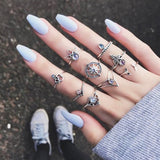 Bohemia Simple Design Geometric Finger Ring Sets For Women Snake Eye Stone Knuckle Rings Girls Fashion Jewelry daiiibabyyy