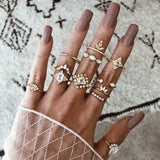 Bohemia Simple Design Geometric Finger Ring Sets For Women Snake Eye Stone Knuckle Rings Girls Fashion Jewelry daiiibabyyy