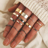 Bohemia Simple Design Geometric Finger Ring Sets For Women Snake Eye Stone Knuckle Rings Girls Fashion Jewelry daiiibabyyy
