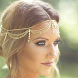 Boho Draping Crystal Bride Hair Accesories New Fashion Elegant  Head Chain Hair Jewelry Wedding Hairstyles Headpiece daiiibabyyy
