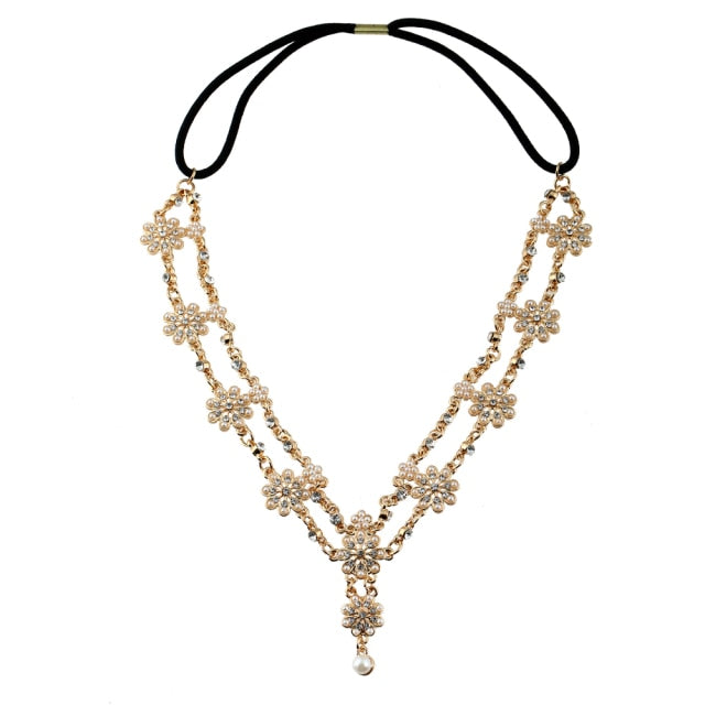 Boho Draping Crystal Bride Hair Accesories New Fashion Elegant  Head Chain Hair Jewelry Wedding Hairstyles Headpiece daiiibabyyy