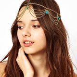 Boho Draping Crystal Bride Hair Accesories New Fashion Elegant  Head Chain Hair Jewelry Wedding Hairstyles Headpiece daiiibabyyy