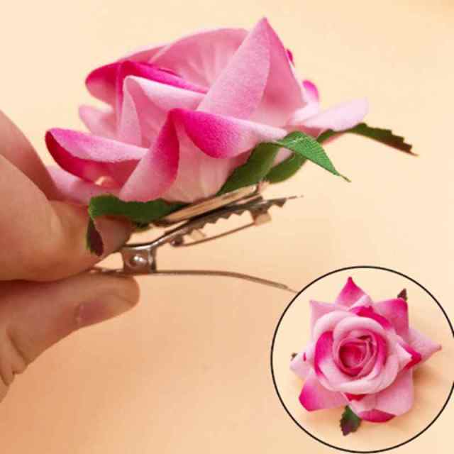 Bridal Headdress Hair Clip Flannel Rose Big Flower Hair Accessories Hair Clip Fabric Bridal Hair Accessories Hair Clip daiiibabyyy
