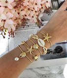 5pcs/lot Bohemian Mixed Golden Shell Starfish Bracelet Women Summer Beach Casual Jewelry Accessories Friendship Gift daiiibabyyy