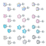 ZS 2020 CZ Stud Earings Set For Women 3 Pairs Stainless Steel Earrings Set Fashion Style Crystal Earrings Jewelry daiiibabyyy