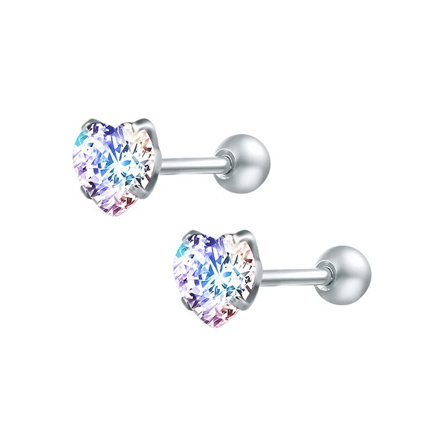 ZS 2020 CZ Stud Earings Set For Women 3 Pairs Stainless Steel Earrings Set Fashion Style Crystal Earrings Jewelry daiiibabyyy
