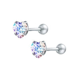 ZS 2020 CZ Stud Earings Set For Women 3 Pairs Stainless Steel Earrings Set Fashion Style Crystal Earrings Jewelry daiiibabyyy