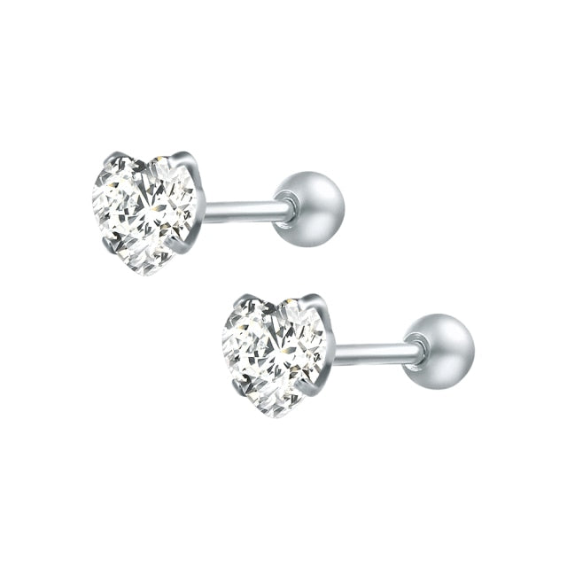 ZS 2020 CZ Stud Earings Set For Women 3 Pairs Stainless Steel Earrings Set Fashion Style Crystal Earrings Jewelry daiiibabyyy