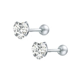 ZS 2020 CZ Stud Earings Set For Women 3 Pairs Stainless Steel Earrings Set Fashion Style Crystal Earrings Jewelry daiiibabyyy