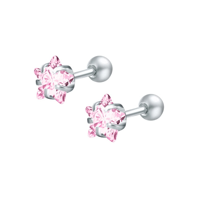 ZS 2020 CZ Stud Earings Set For Women 3 Pairs Stainless Steel Earrings Set Fashion Style Crystal Earrings Jewelry daiiibabyyy