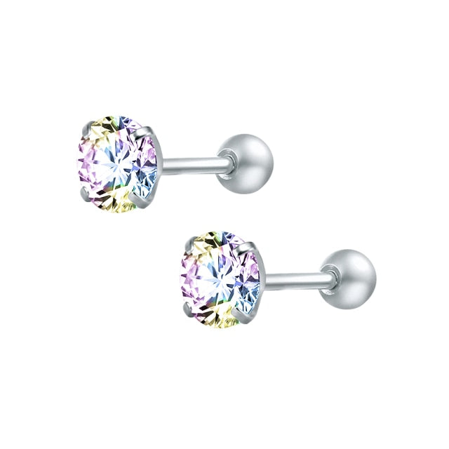 ZS 2020 CZ Stud Earings Set For Women 3 Pairs Stainless Steel Earrings Set Fashion Style Crystal Earrings Jewelry daiiibabyyy