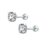 ZS 2020 CZ Stud Earings Set For Women 3 Pairs Stainless Steel Earrings Set Fashion Style Crystal Earrings Jewelry daiiibabyyy