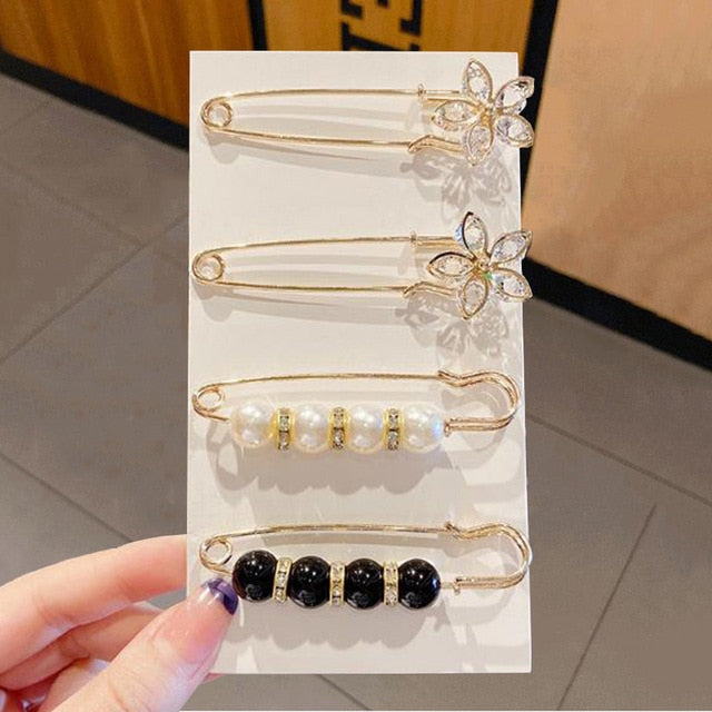 Brooch Set Big Beads Fashion Clothing Brooches for Women Pearl Lapel Pin Sweater Dress Brooch Pins Badge Buckle Diy Accessories daiiibabyyy