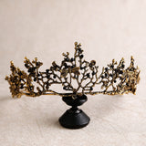 bride retro black crystal crown queen tiara brides wedding jewelry hair accessories daiiibabyyy