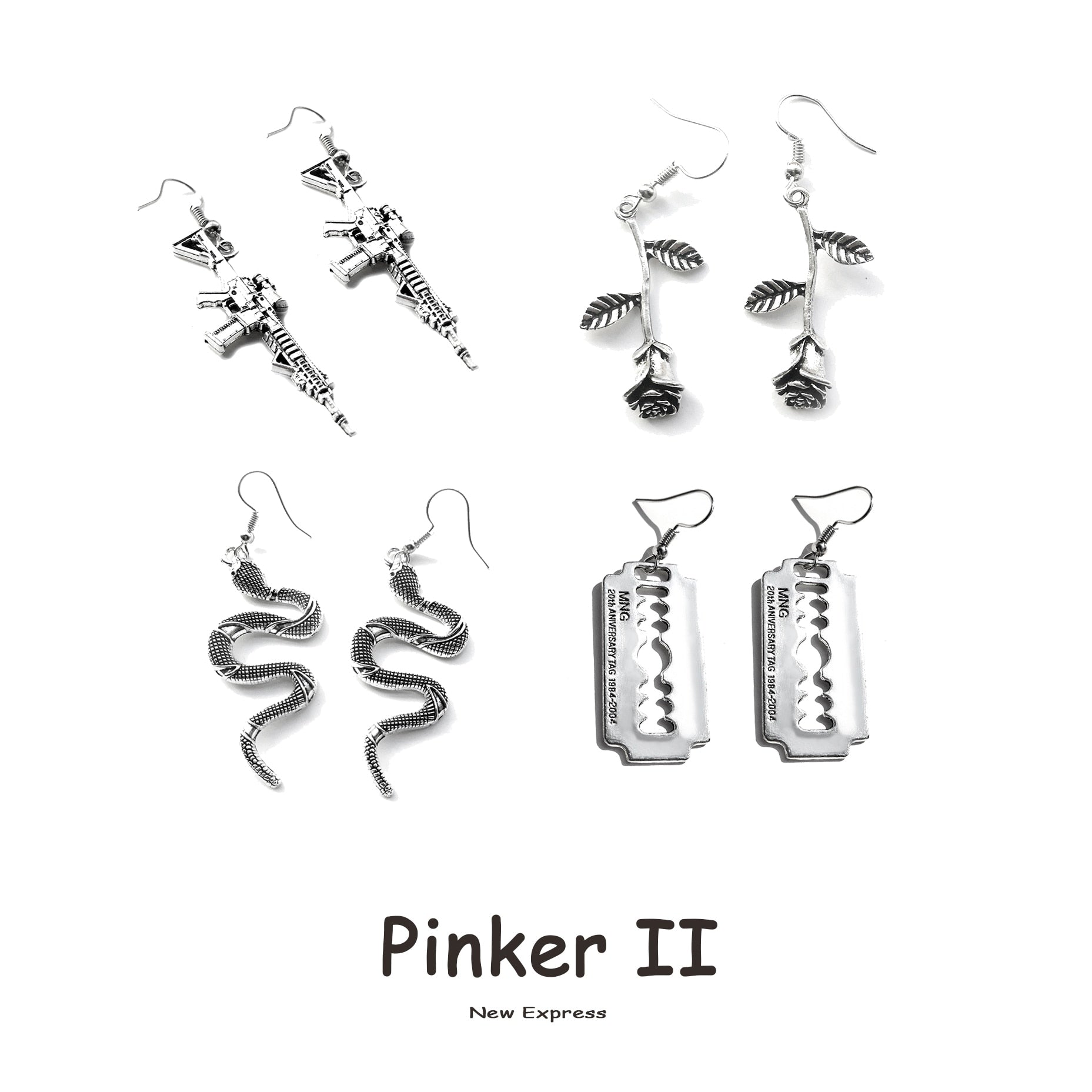 25 Style Earrings for Women Girls Drop Dangle Snake Rose Blade Gun Teens Charm Gift Accessories Party Jewelry Simple daiiibabyyy