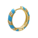 ZHUKOU 2020 NEW 1piece Round Enamel hoop earring CZ crystal fashion women earrings smaller/bigger earring hoops Jewelry VE270 daiiibabyyy