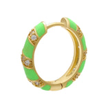 ZHUKOU 2020 NEW 1piece Round Enamel hoop earring CZ crystal fashion women earrings smaller/bigger earring hoops Jewelry VE270 daiiibabyyy