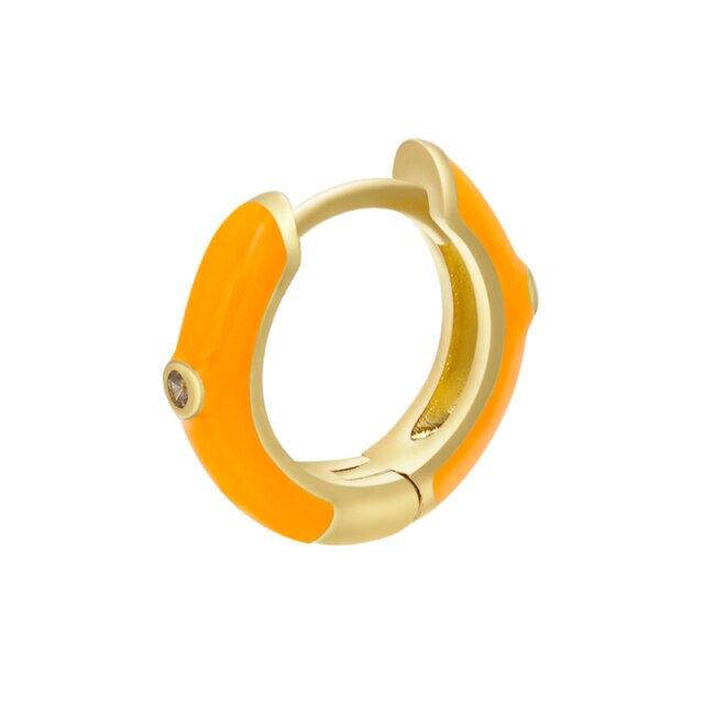 ZHUKOU 2020 NEW 1piece Round Enamel hoop earring CZ crystal fashion women earrings smaller/bigger earring hoops Jewelry VE270 daiiibabyyy