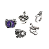 3pc 4pc 5pc Vintage Gothic Snake Rings Men Bull Head Skull Feather Dragon Cross Animal Men Ring Punk Jewelry Evil Eye Ball Ring daiiibabyyy