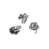 3pc 4pc 5pc Vintage Gothic Snake Rings Men Bull Head Skull Feather Dragon Cross Animal Men Ring Punk Jewelry Evil Eye Ball Ring daiiibabyyy