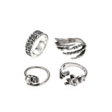 3pc 4pc 5pc Vintage Gothic Snake Rings Men Bull Head Skull Feather Dragon Cross Animal Men Ring Punk Jewelry Evil Eye Ball Ring daiiibabyyy