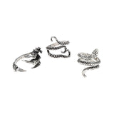 3pc 4pc 5pc Vintage Gothic Snake Rings Men Bull Head Skull Feather Dragon Cross Animal Men Ring Punk Jewelry Evil Eye Ball Ring daiiibabyyy