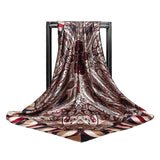 90x90cm luxury brand silk square scarf for women hair tie band bandana pashmina female foulard muslim hijab stores 2021 NEW daiiibabyyy