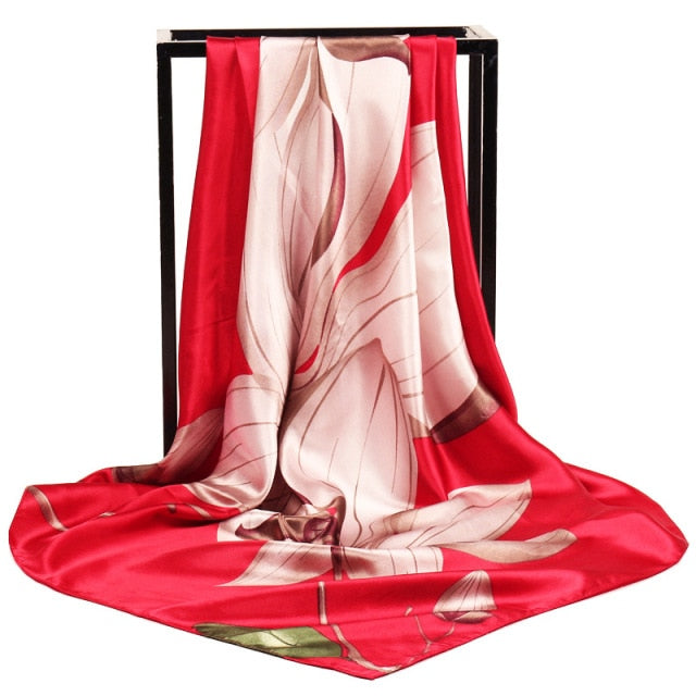 90x90cm luxury brand silk square scarf for women hair tie band bandana pashmina female foulard muslim hijab stores 2021 NEW daiiibabyyy