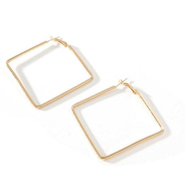 BLIJERY Trendy Oversize Geometric Big Hoop Earrings For Women Basketball Brincos Exaggerated Large Square Earrings Punk Jewelry daiiibabyyy