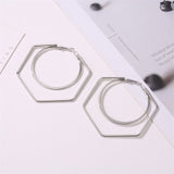 BLIJERY Trendy Oversize Geometric Big Hoop Earrings For Women Basketball Brincos Exaggerated Large Square Earrings Punk Jewelry daiiibabyyy