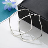BLIJERY Trendy Oversize Geometric Big Hoop Earrings For Women Basketball Brincos Exaggerated Large Square Earrings Punk Jewelry daiiibabyyy
