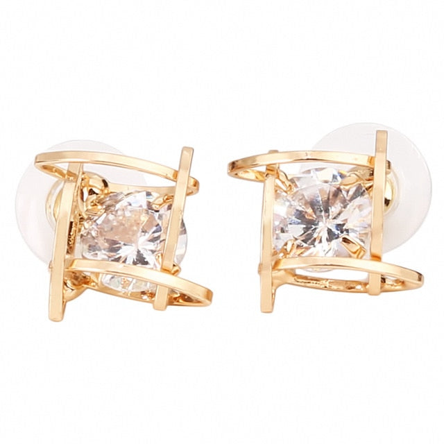 Women's Earrings 2020 Europe And The New Jewelry Geometric Hollow Square  Zircon Earrings Fashion Banquet Jewelry daiiibabyyy