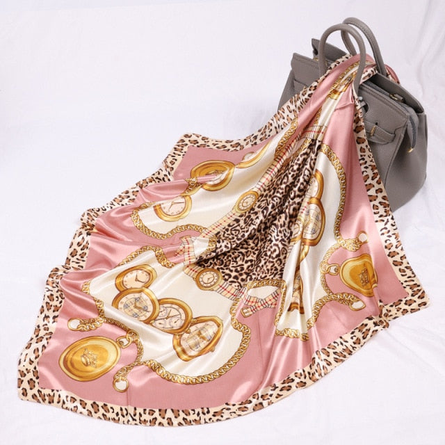90x90cm luxury brand silk square scarf for women hair tie band bandana pashmina female foulard muslim hijab stores 2021 NEW daiiibabyyy
