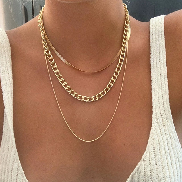 Boho Multilayer Stainless Steel Snake Chain Portrait Engraved Coin Butterfly Pendant Thick Clavicle Necklaces Set Girl Jewelry daiiibabyyy