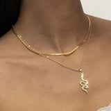 Boho Multilayer Stainless Steel Snake Chain Portrait Engraved Coin Butterfly Pendant Thick Clavicle Necklaces Set Girl Jewelry daiiibabyyy