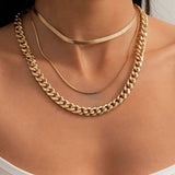 Boho Multilayer Stainless Steel Snake Chain Portrait Engraved Coin Butterfly Pendant Thick Clavicle Necklaces Set Girl Jewelry daiiibabyyy