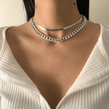 Boho Multilayer Stainless Steel Snake Chain Portrait Engraved Coin Butterfly Pendant Thick Clavicle Necklaces Set Girl Jewelry daiiibabyyy