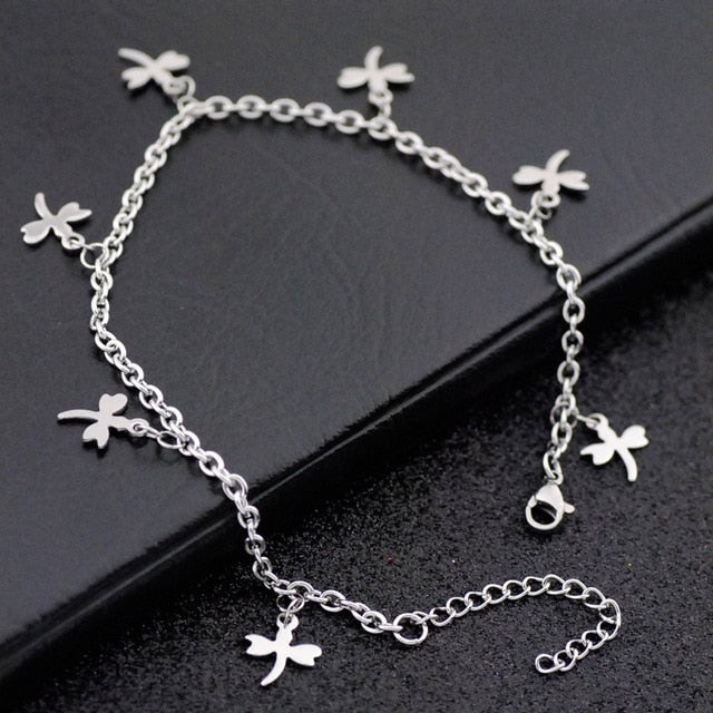 Allergy Free Stainless Steel Ankle Bracelet for Women Pentacle Love Heart Charm Bracelet on Leg Girls Foot Chains Anklet Jewelry daiiibabyyy