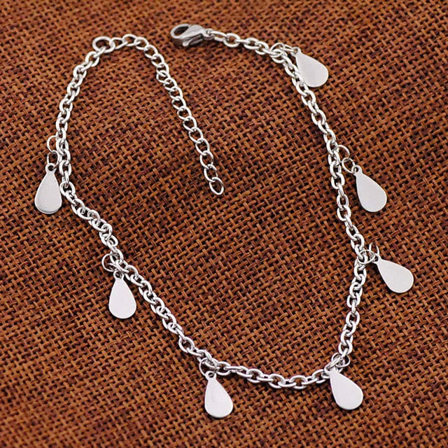 Allergy Free Stainless Steel Ankle Bracelet for Women Pentacle Love Heart Charm Bracelet on Leg Girls Foot Chains Anklet Jewelry daiiibabyyy