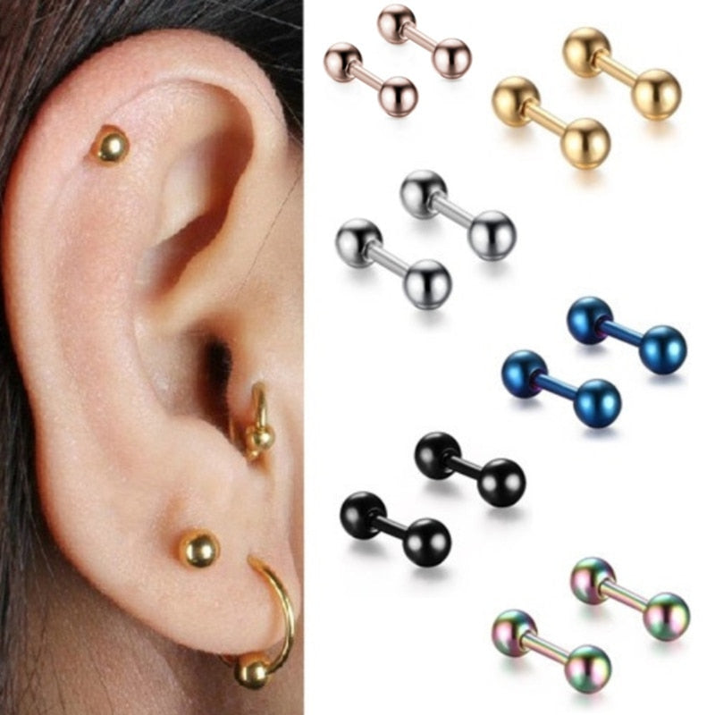 2pcs Tragus Helix Bar 4mm Ball Stainless Steel Barbell Daith Oreja Ring Stud Earing Cartilage Ear Piercing Body Jewelry daiiibabyyy