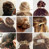 BOHO Hair Clip Geometric Feather Bun Cuff Leaf Star X Shape Hair Sticks Cute Cat Hairpin Headwear Hair Accessories Trendy Gift daiiibabyyy