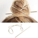 BOHO Hair Clip Geometric Feather Bun Cuff Leaf Star X Shape Hair Sticks Cute Cat Hairpin Headwear Hair Accessories Trendy Gift daiiibabyyy